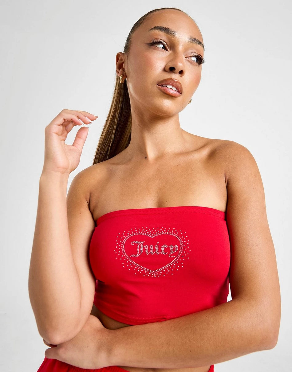 Juicy Couture Diamante Heart Logo Bandeau Top