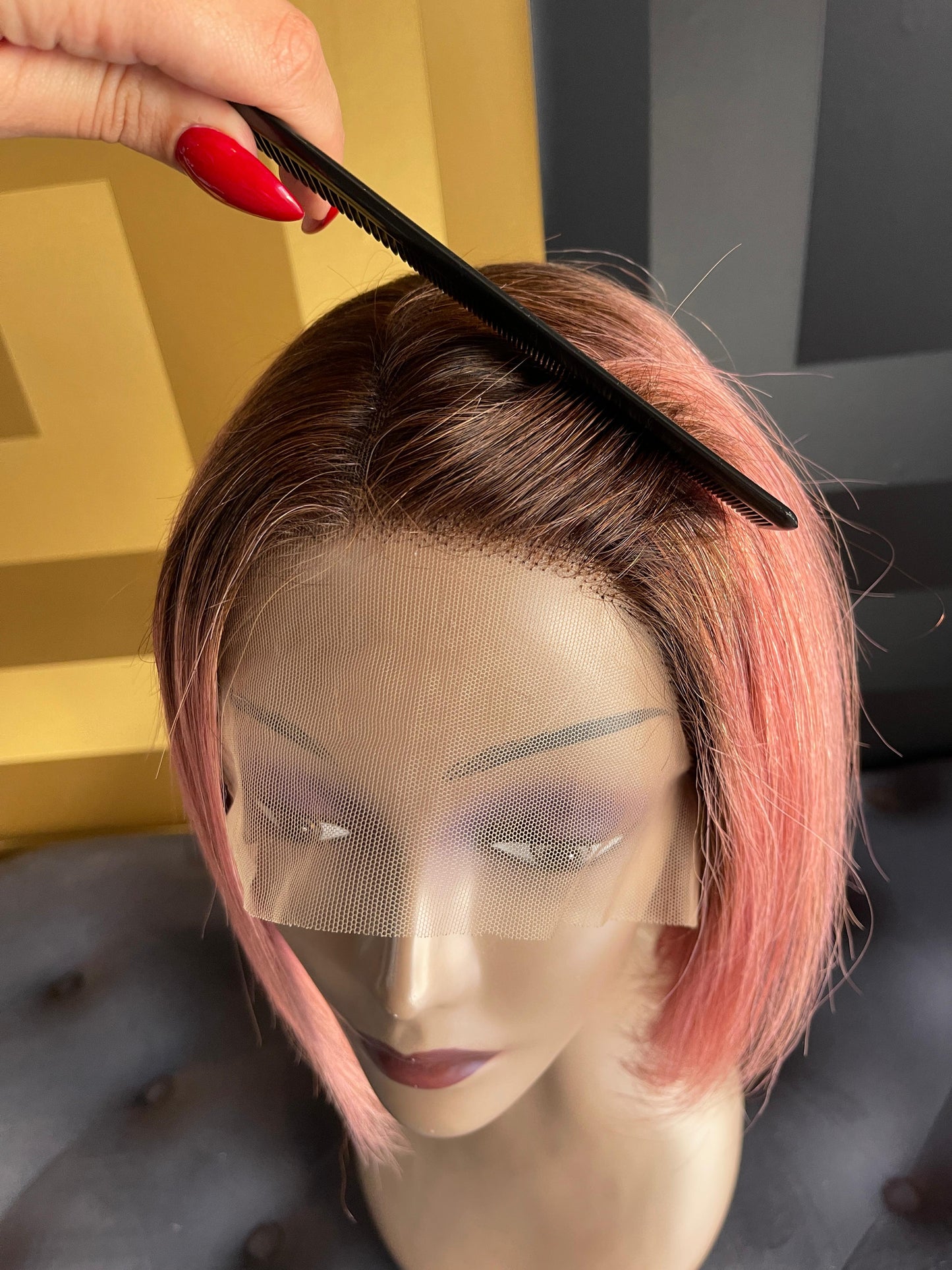 Dark Root Human Hair Ombre Wig