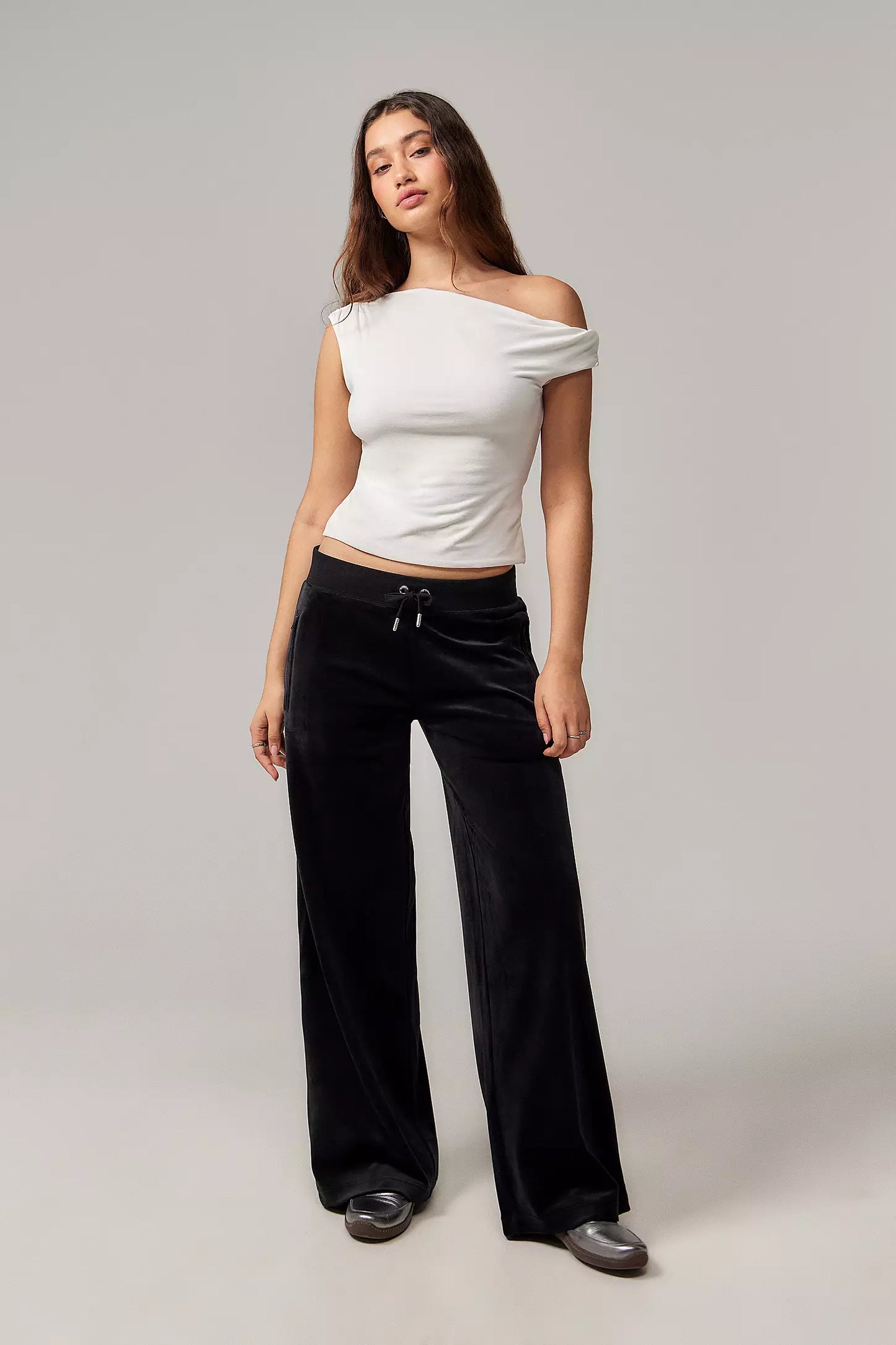 Juicy Couture Exclusive Black Velour Track Pants