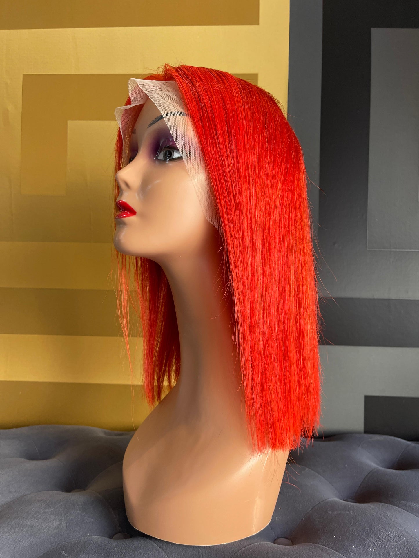 Lace Front Red Real Human Hair Wig