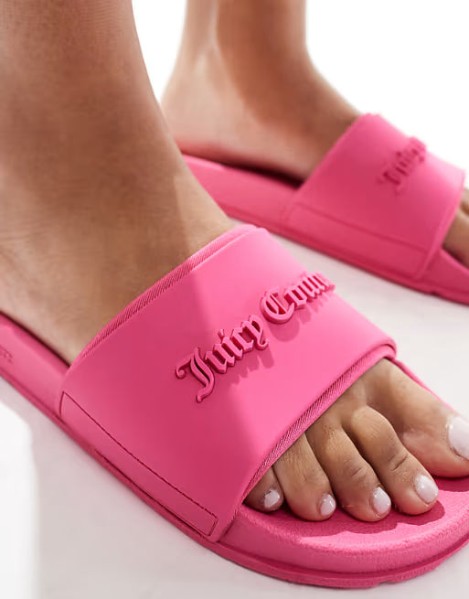 Juicy Couture Logo Sliders Pink Last One Size 38