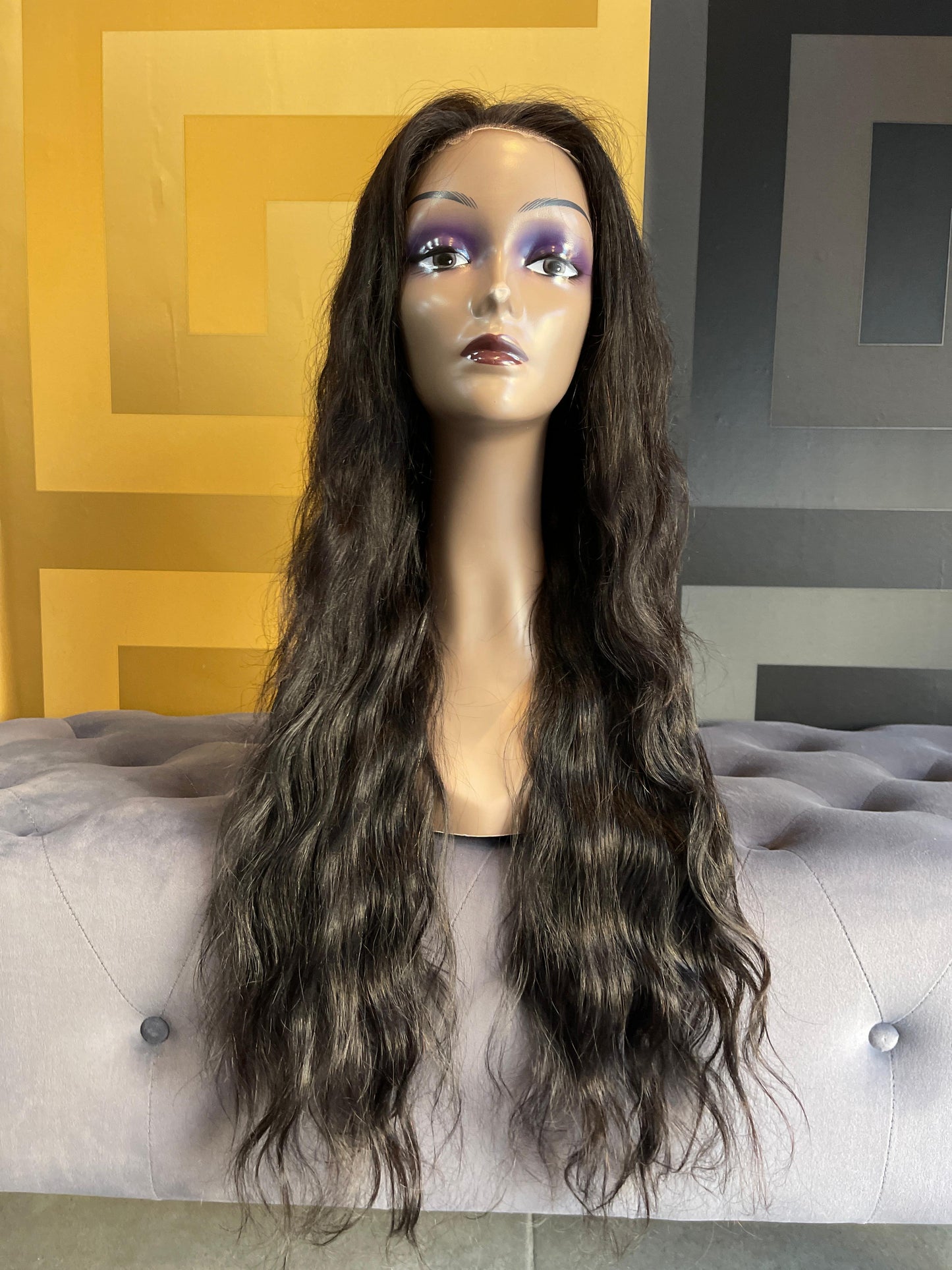 26 Inch Glue Less Lace Real Human Hair Wig