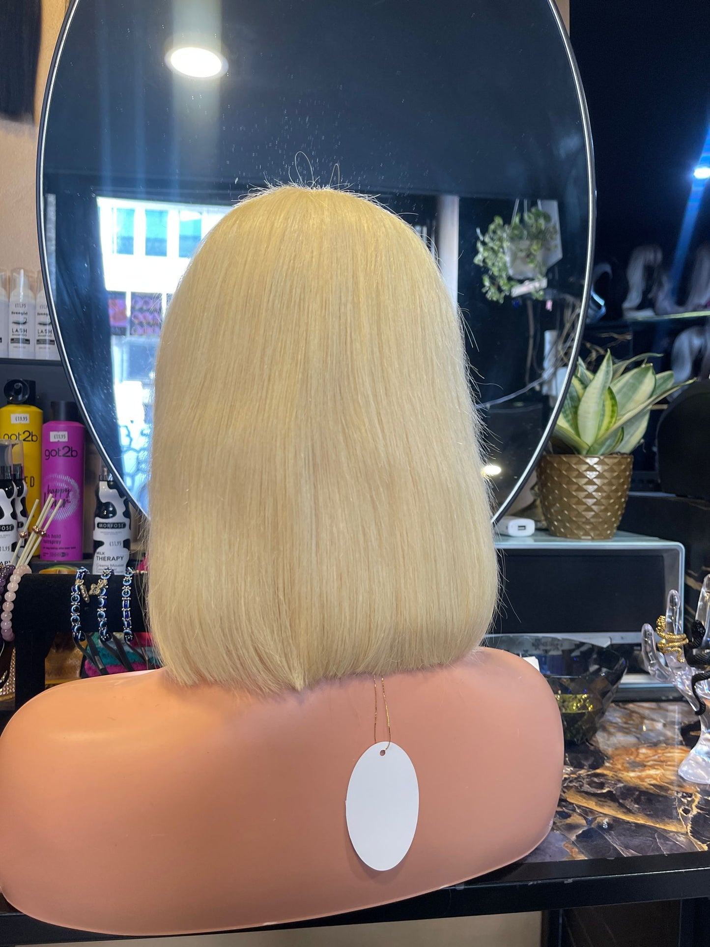 Lace Bleach Blonde Bob Real Human Hair Wig