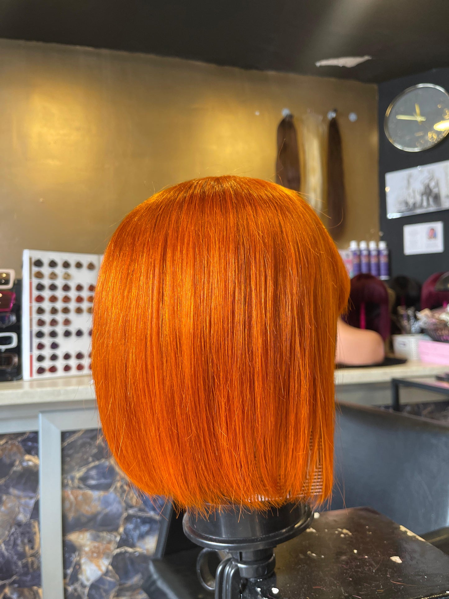 BLACK FRIDAY DEAL ! Orange Real Human Hair Wig