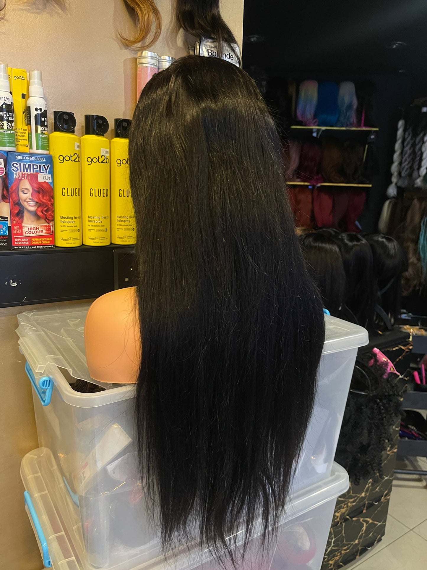 24 Inch Black Real Human Hair Lace Wig