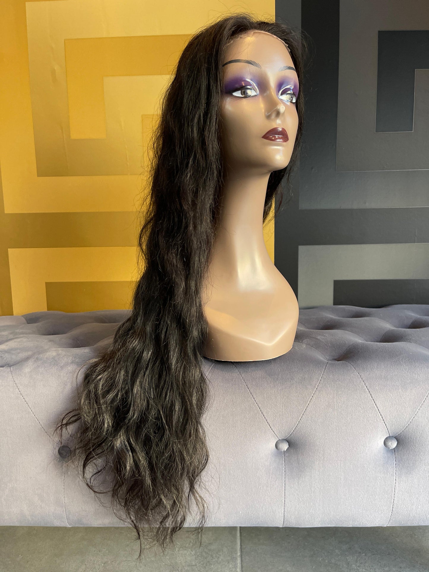 26 Inch Glue Less Lace Real Human Hair Wig