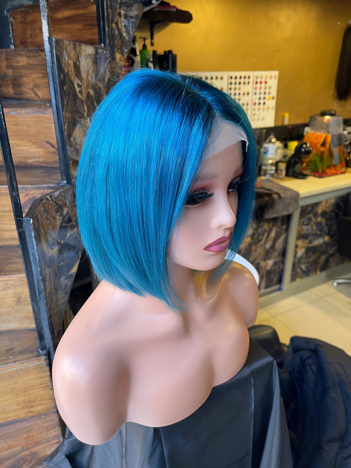 Bright Blue Lace Wig