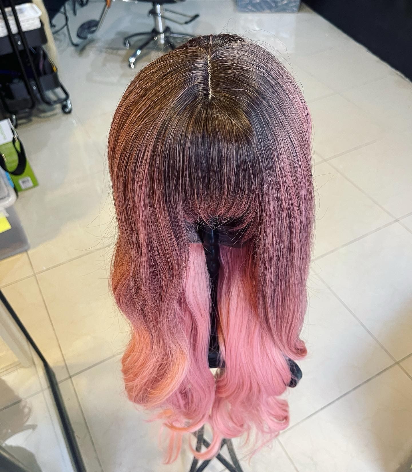 28 Inch Ombre Pink Wig