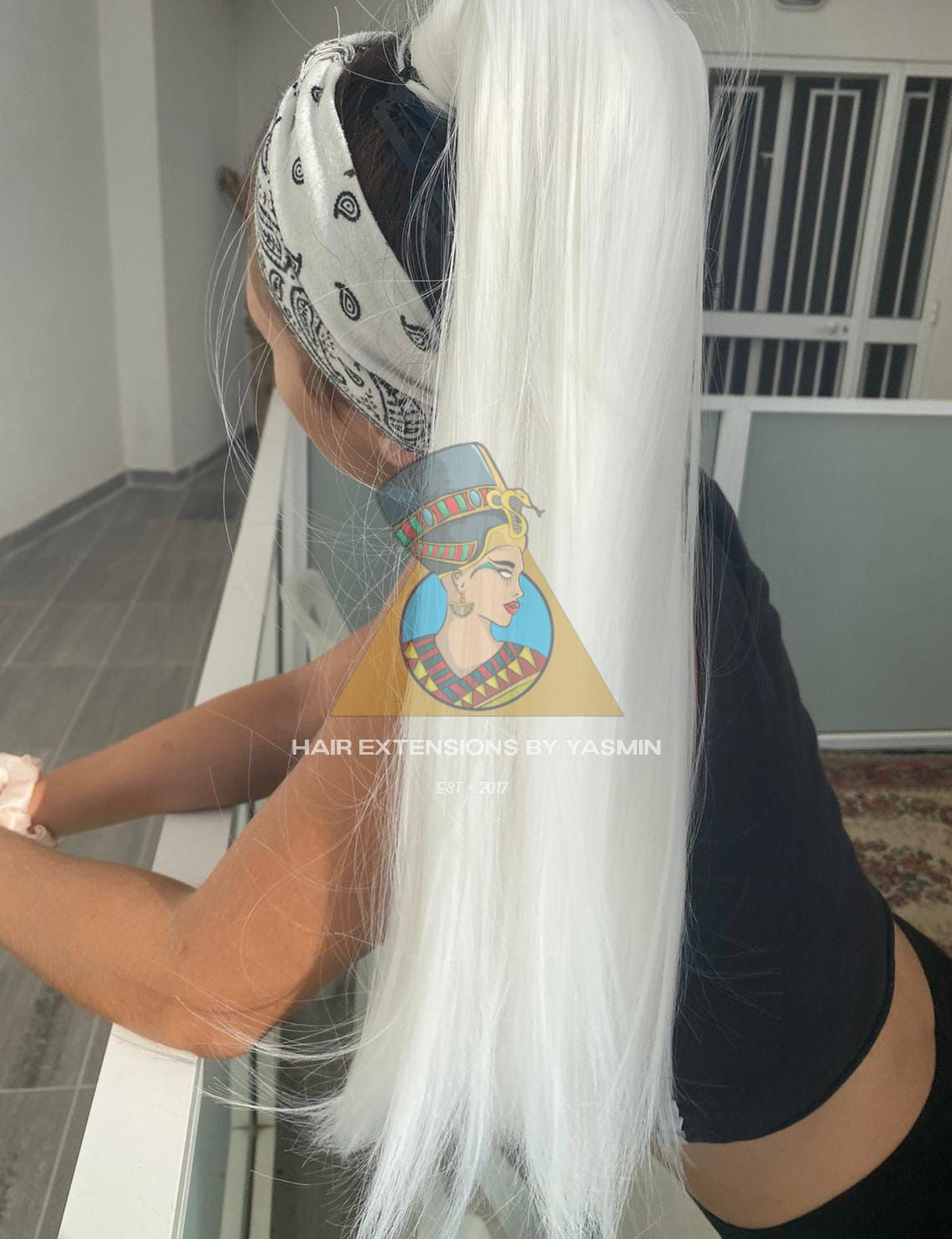 24 Inch White Ponytails