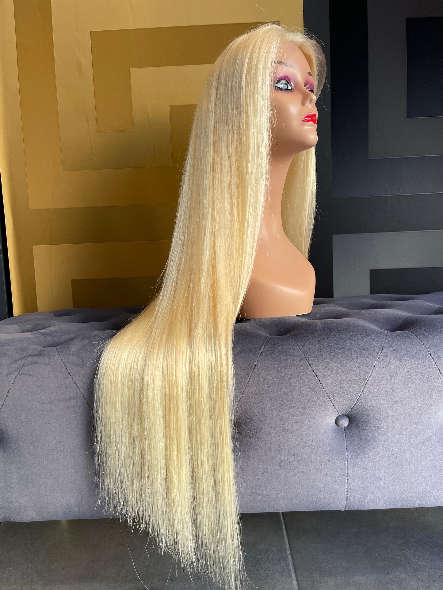 30 Inch Blonde Human Hair Full Lace Wig