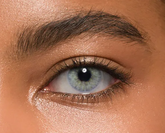 Medusa green/grey yearly coloured contact lenses by cleo eyes