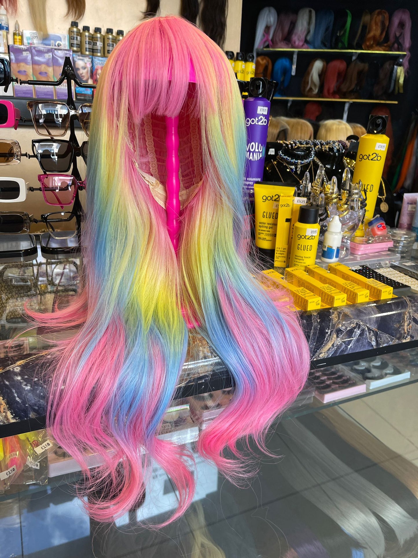 26 Inch Rainbow Wig