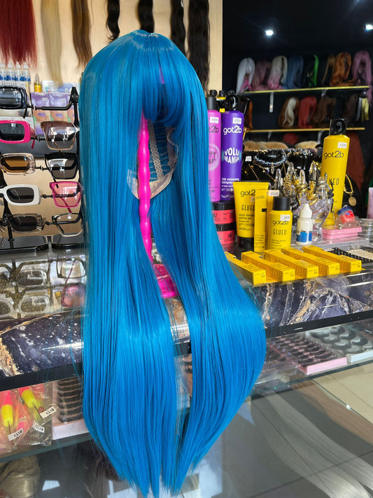 26 Inch Blue Wig