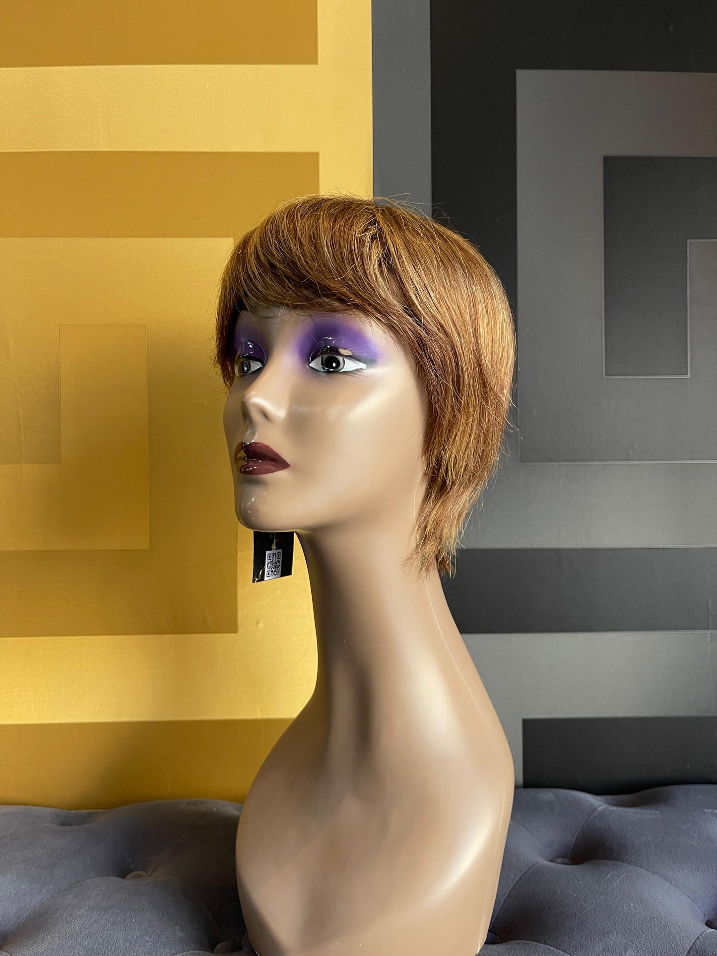 Brown Short Real Human Hair Wig