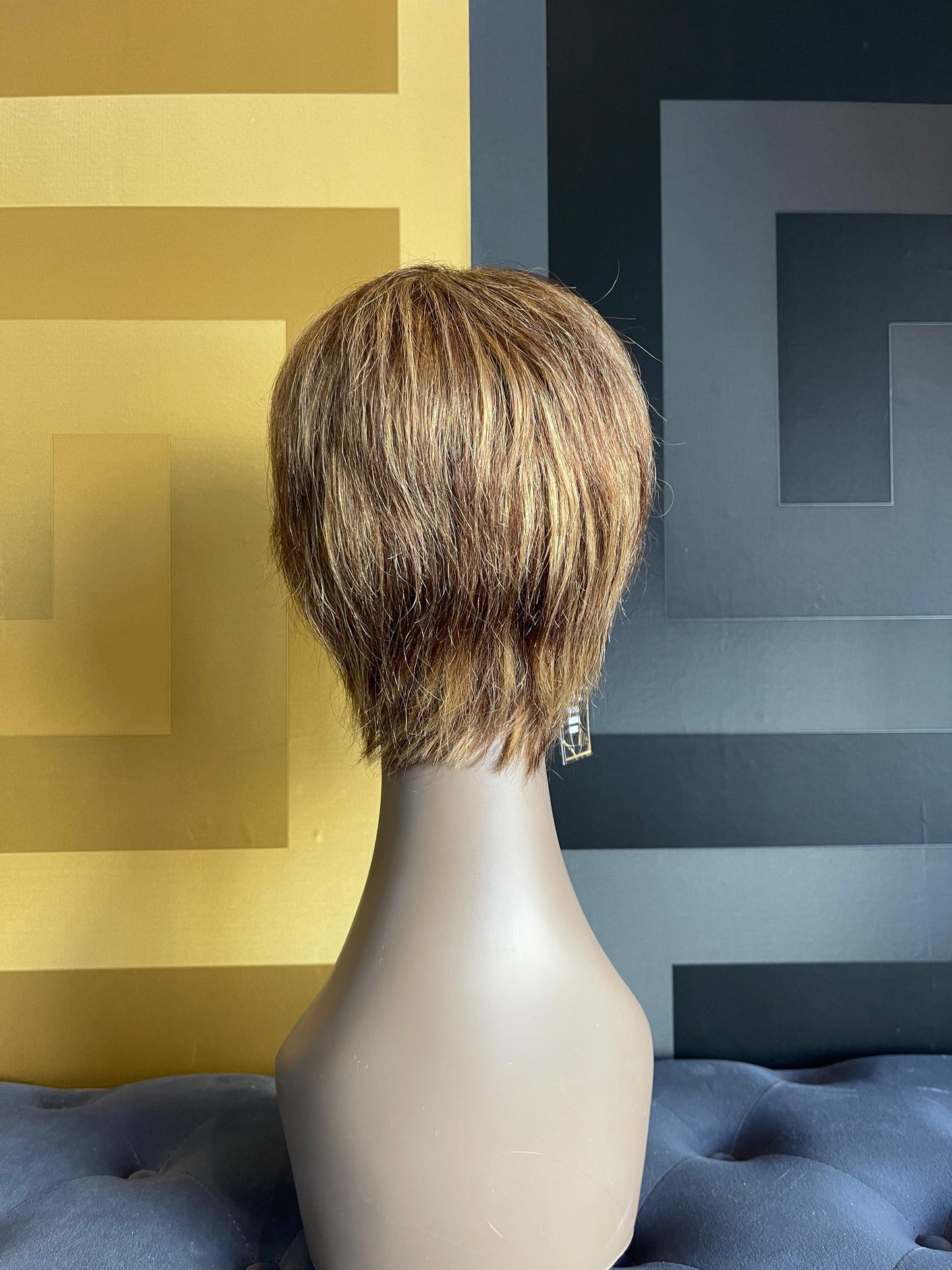 Brown Short Real Human Hair Wig