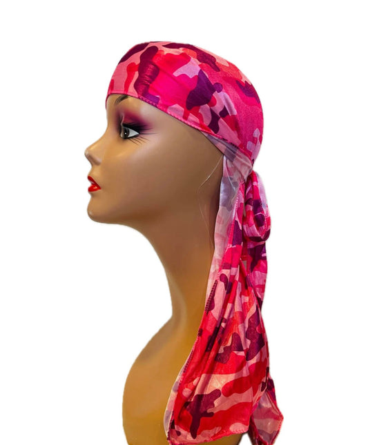 Pink Camouflage Silk Durag