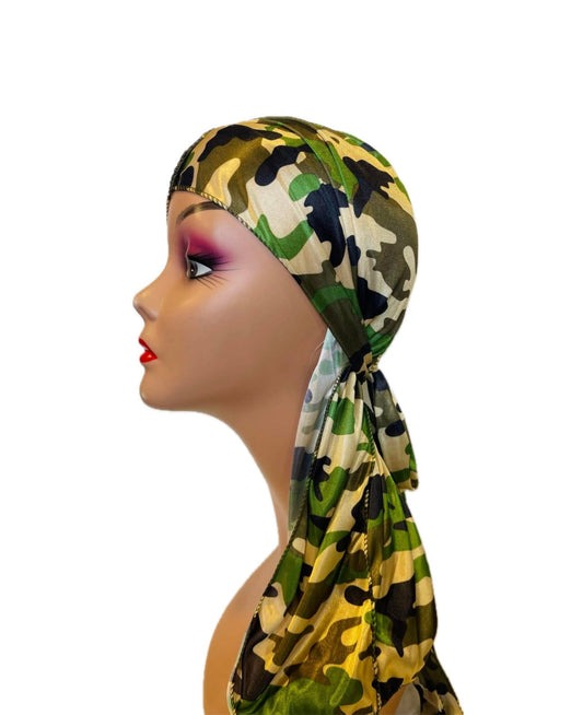 Army Green Camouflage Silk Durag