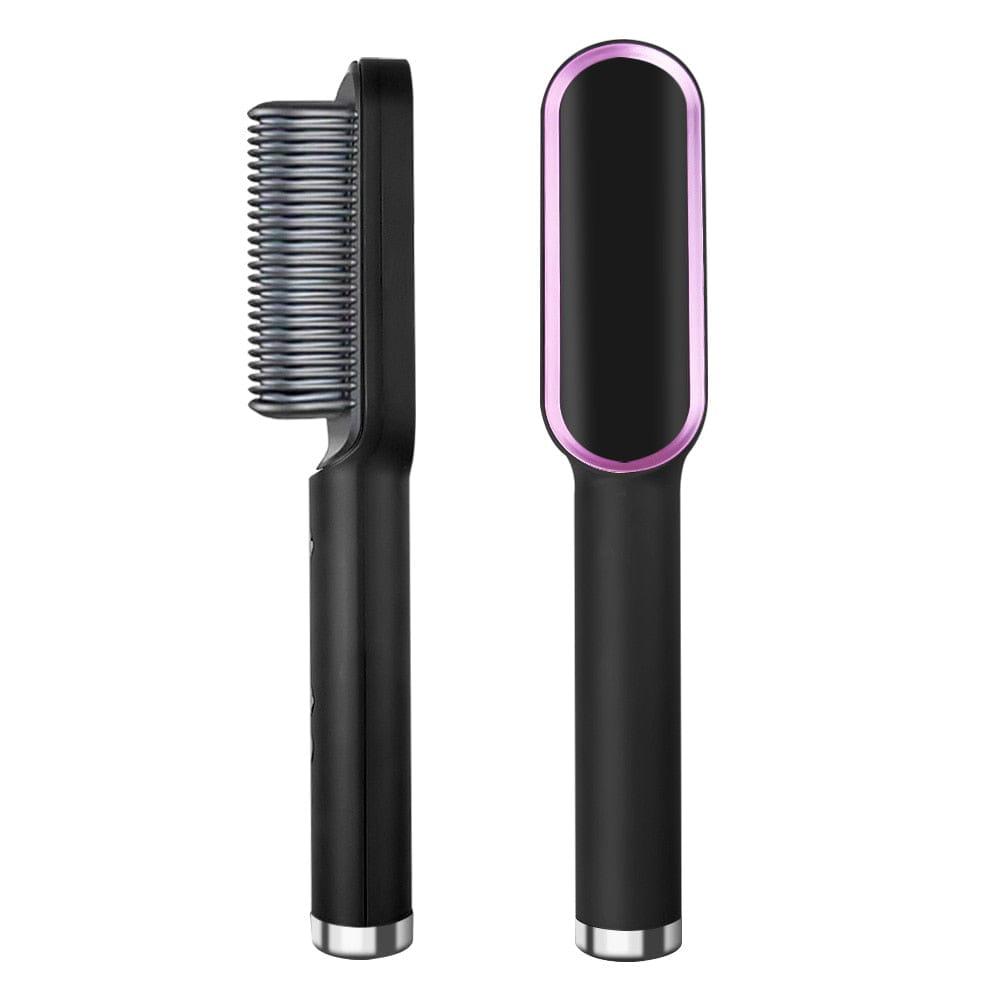 Hot Comb Hair Straightener Brush Black