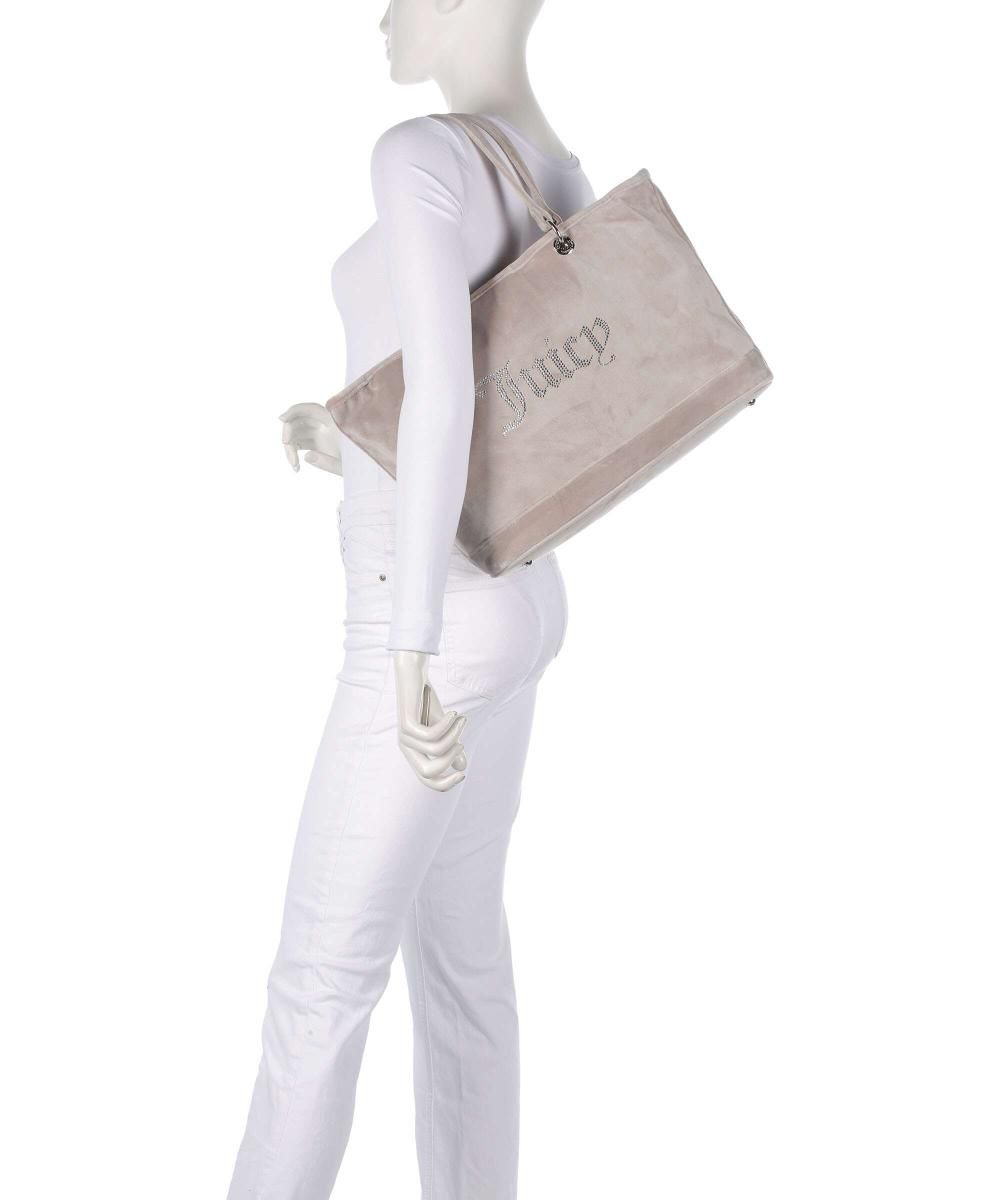 Juicy Couture Beige Velour Tote with Matching Pouch