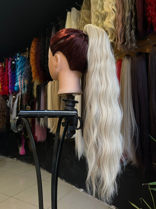 26 Inch Ash Blonde  Ponytail