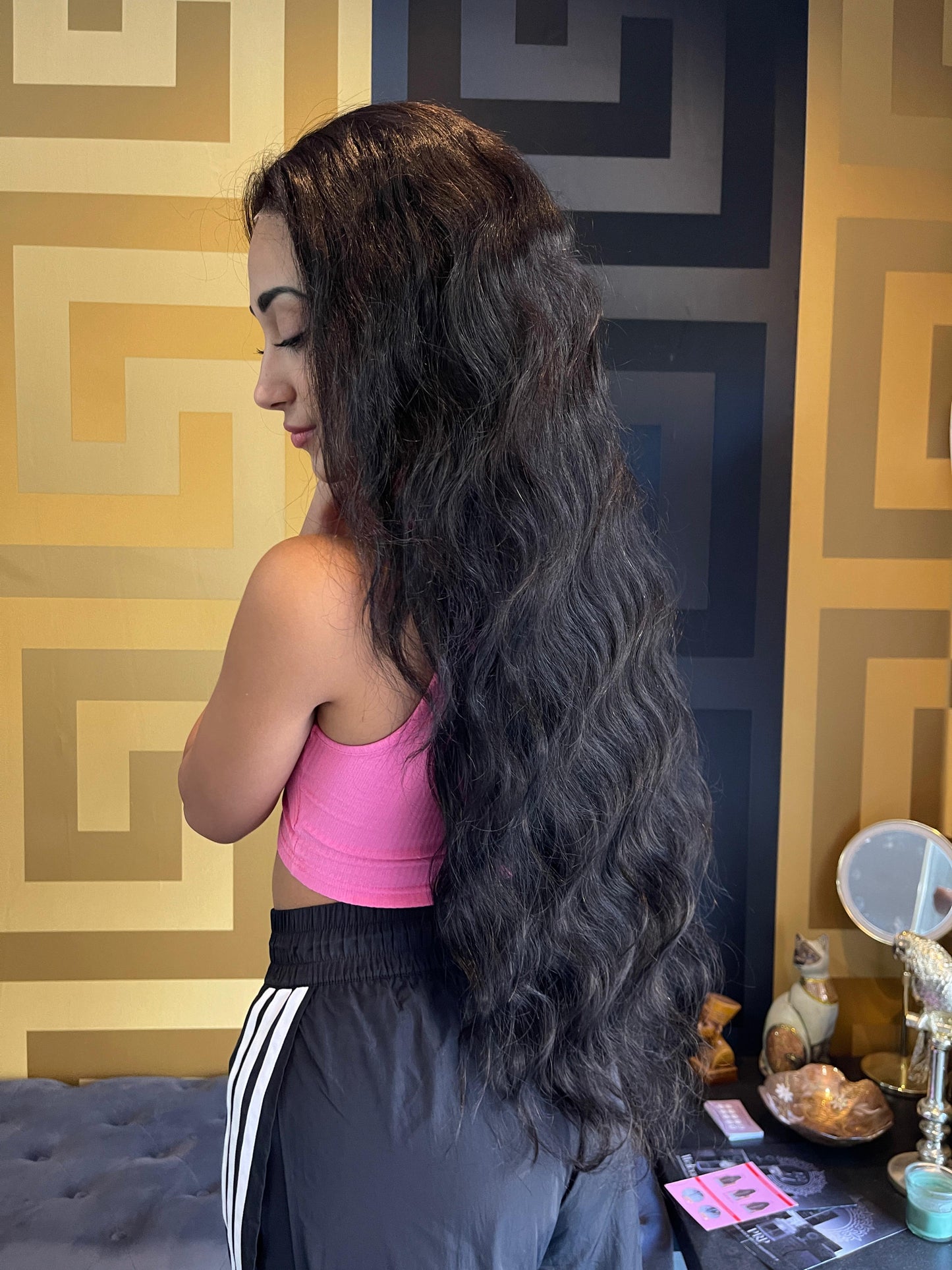 26 Inch Glue Less Lace Real Human Hair Wig