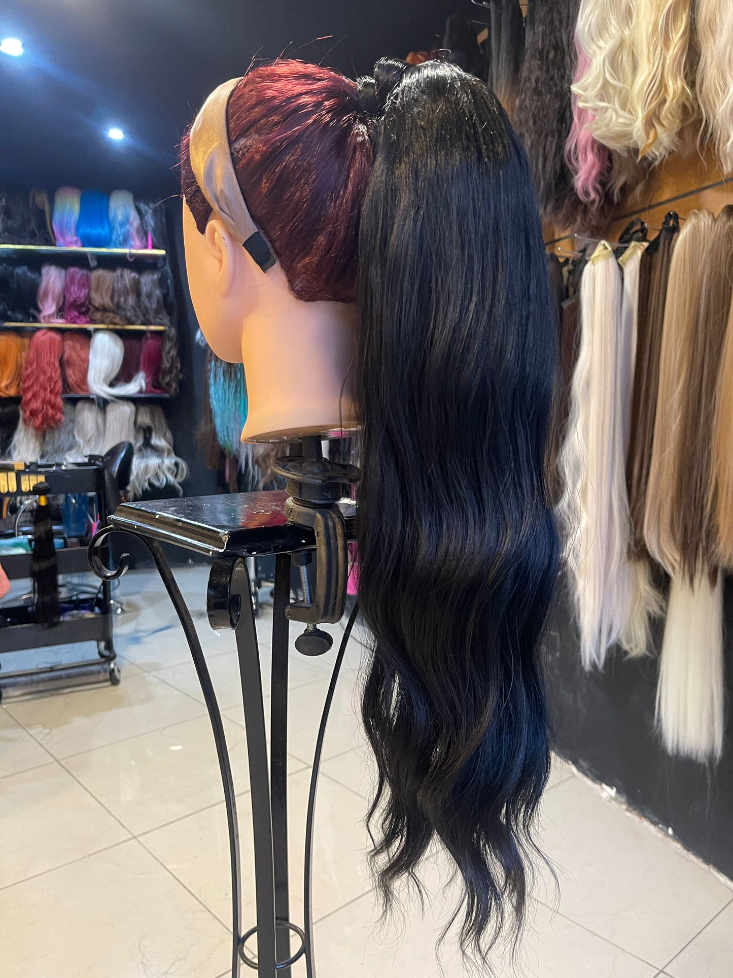 26 Inch Black Wrap Around Ponytail