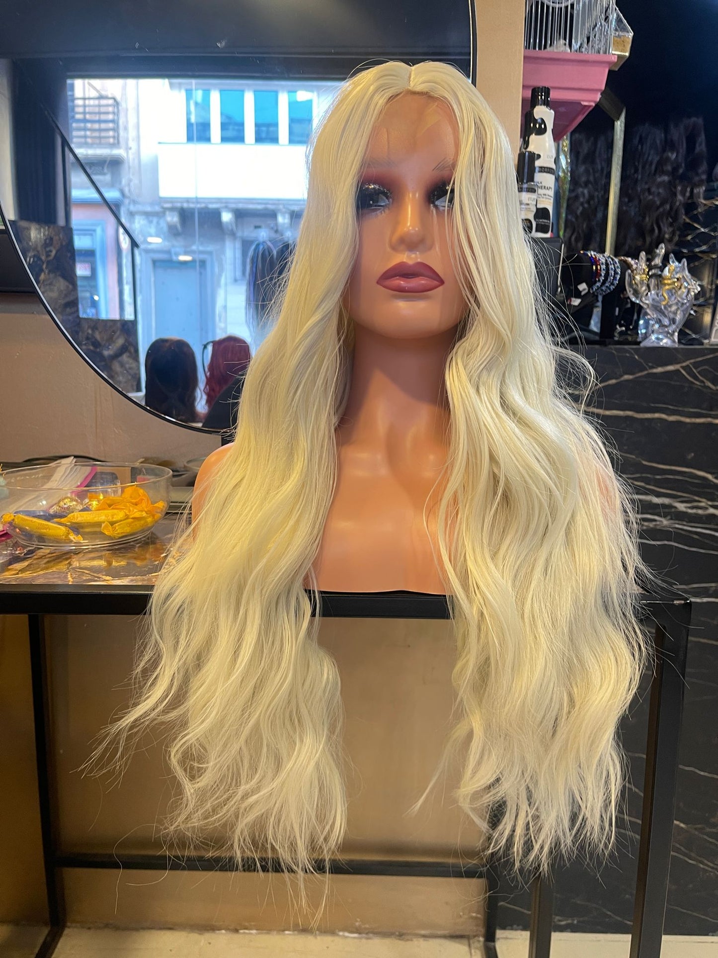 28 Inch Bright Blonde Lace Wig