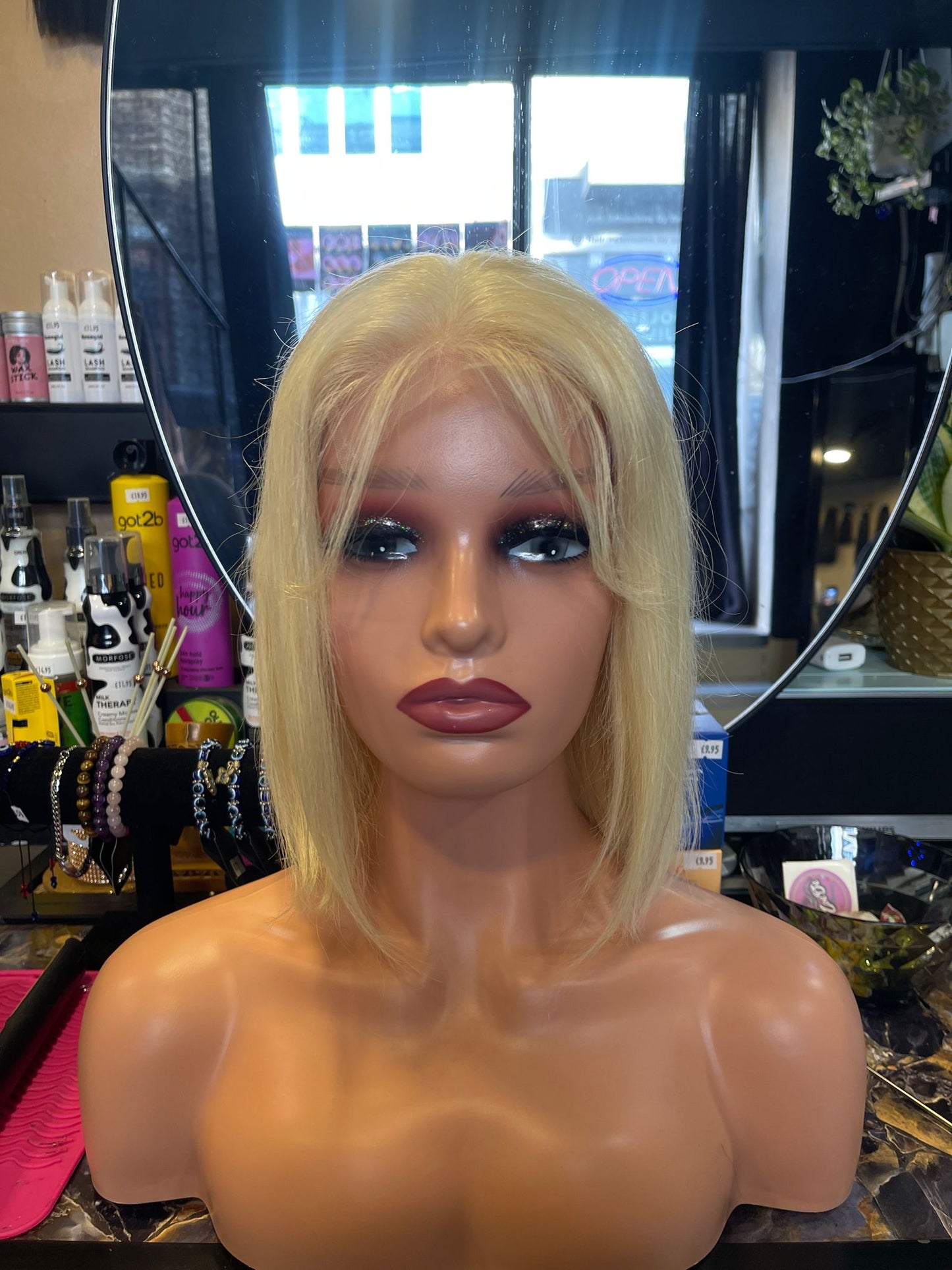 Lace Bleach Blonde Bob Real Human Hair Wig