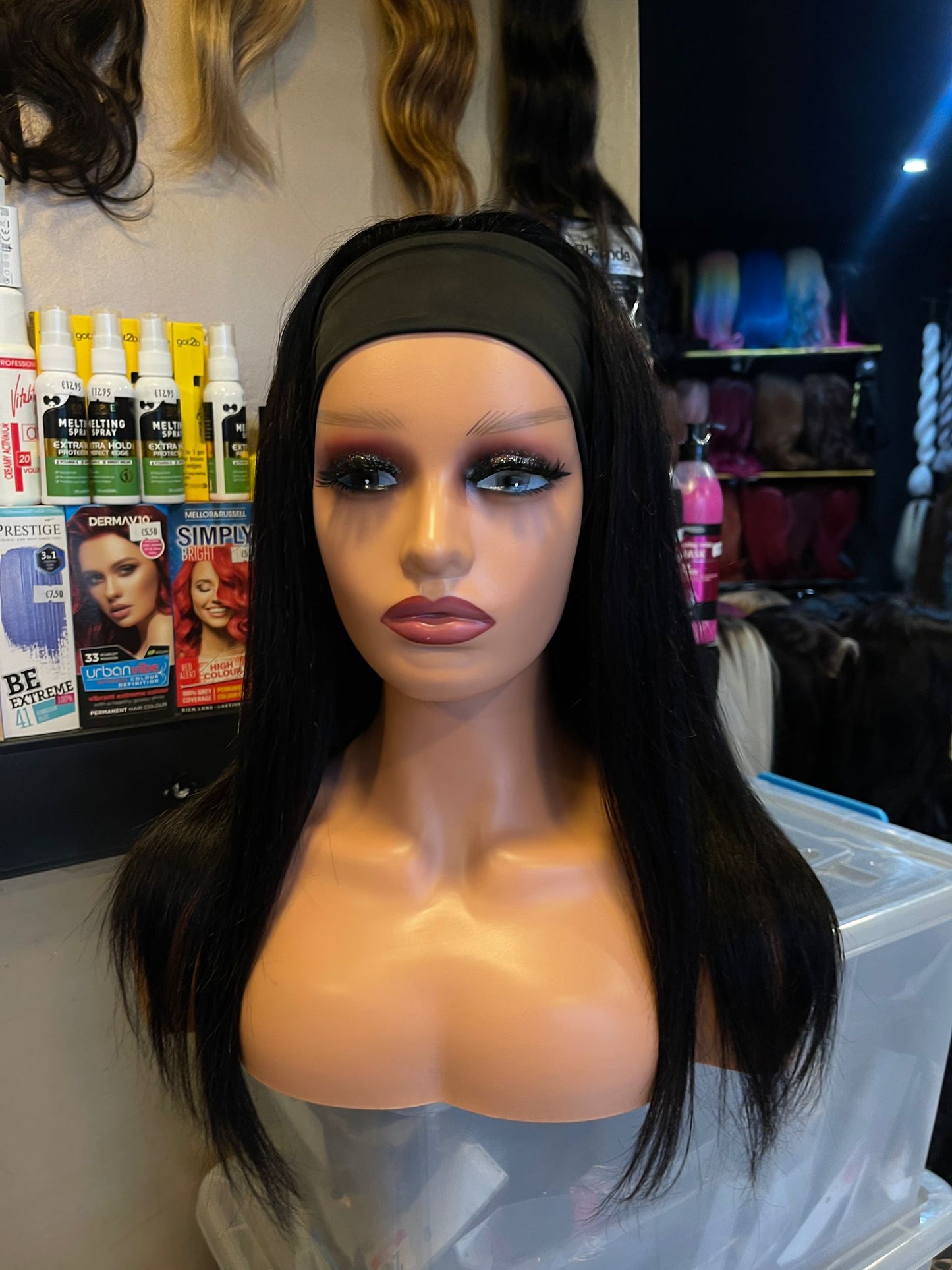 16 Inch Headband Human Hair Wig