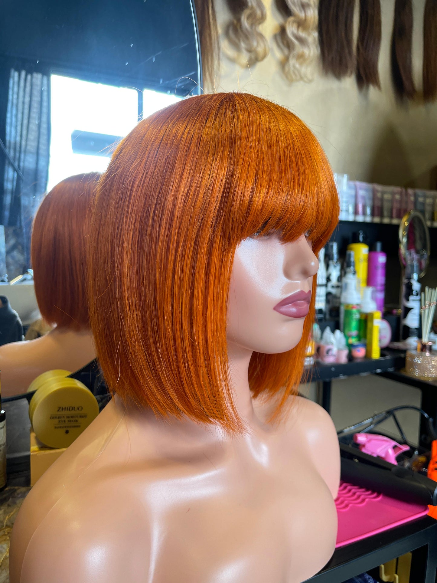 BLACK FRIDAY DEAL ! Orange Real Human Hair Wig