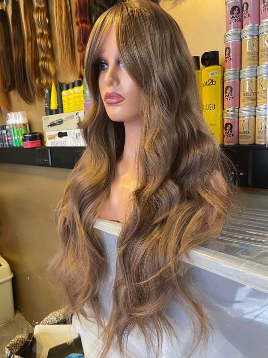 28 Inch Light Brown Wavy Wig