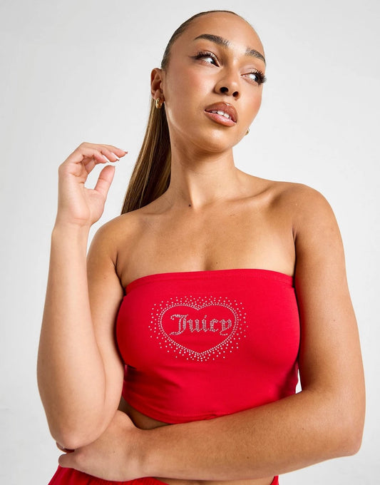 Juicy Couture Diamante Heart Logo Bandeau Top