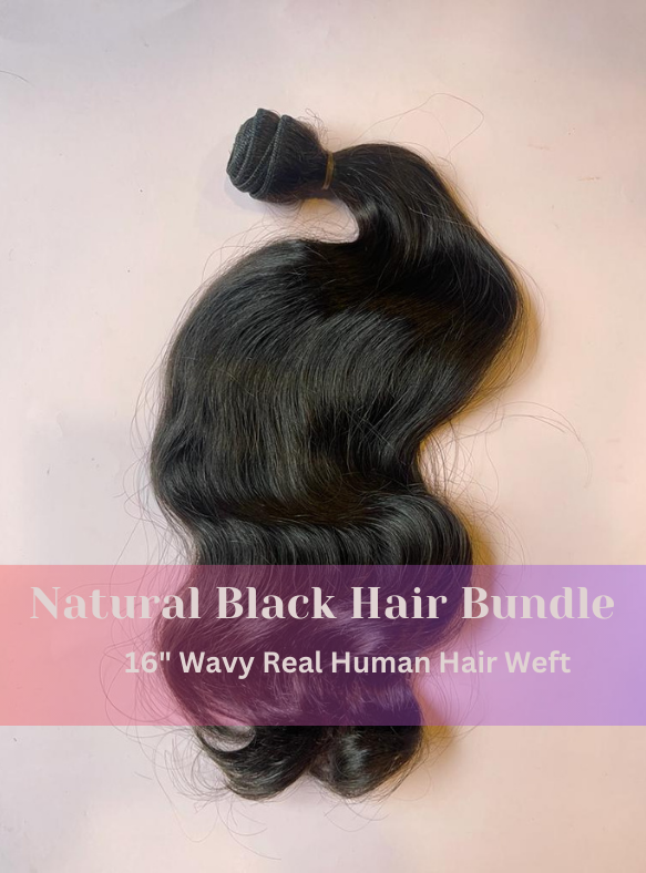 Natural Black Wavy Weft